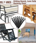 8 Pack Glider Bearing Arm Bracket Set For Patio Rockers Replacement Hardware shown with illustrative furniture