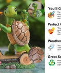 Outdoor Garden Figurine Lights Featuring A Cute Turtle Riding Scooter Solar Powered LED Statue Waterproof For Patio Yard And Lawn Decor Playful Fairy Light Garden Sculpture Gift For Family in close-up view showing details.