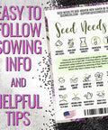 Herb Seed Variety Pack for Indoor or Outdoor Gardens, 12 Culinary Herb Seeds Like Basil, Cilantro, Parsley, instructional guide image