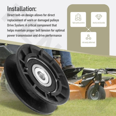 Two Pack V Idler Pulley Drive Assembly Kit For Grasshopper 718 720 721D Mowers Beefed Up Heavy Duty Replacement Drive System With Durable Bearings And Easy Install black pulley with bearing for mower belt drive