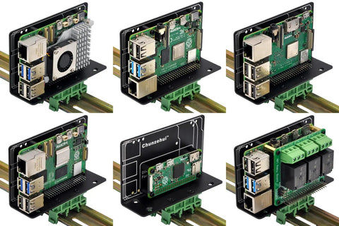 Rack Mount Bracket For Raspberry Pi And Arduino In Industrial Control Systems Fits Pi 1 A Plus B Plus 2 B 3 B 3 B Plus 4 B Zero W Pi 5 Uno Mega 2560 R2 R3 R4 BeagleBone, DIN rail