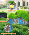Chill Solar Garden Figurine Light Statue For Outdoor Yard Decor Resin Handmade House Garden Figurine With Solar Lights