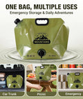 2 Gallon Collapsible Water Container With Spigot And Measurement Scale Portable Foldable Water Jug For Camping RV Hiking And Emergency Prep Space Saving Go To Water Storage Bag displayed on water surface, used for picnic and emergency storage.