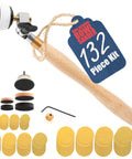 Pro Grade Bowl Sander Tool Kit For Woodturning With Dual Bearing Head And Hardwood Handle 132 Piece Sander Set