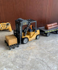 Remote Control Forklift With Flatbed Truck 11 Channel RC Crane Toy With Realistic Lights And Sound Lit 2 In 1 Lift Fork And Hook