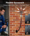 Two-Way 210° Articulating Borescope With 4.3 Inch 1080P Endoscope Camera And LED Light For Quick Engine And HVAC Inspections Pro-Grade Flexible Probe Crystal Clear Real-Time Views For Easy Troubleshooting, flexible gooseneck probe