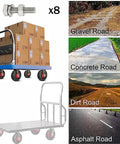 Heavy Duty Rubber Casters With Secure Locking Brakes And Shock Absorbing Treads Deliver Zero Noise 360 Swivel Motion on utility cart