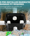 Installed Heavy Duty Drain Catch Basin Kit With Fiberglass Grate And Debris Basket For French Drain Projects No Pre Drilled Holes 15.7 Inch Square