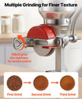 Manual Grain Mill With High Hopper Hand Crank Heavy Duty Cast Iron Wheat Grinding Mill Stable Table Clamp And Dust Cover For Grains Spices Coffee Beans Nuts No Electricity Keeps Flavor Fresh showing adjustable grind disc and texture control.