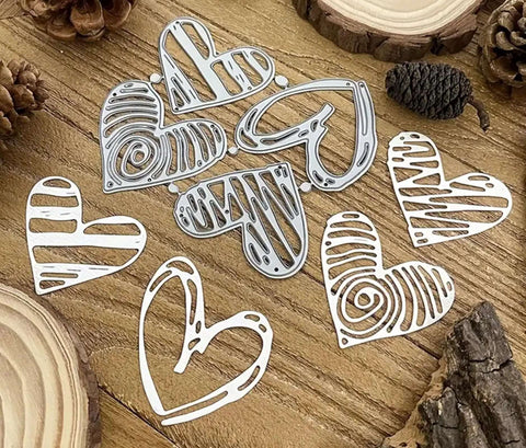 Heart Frame Metal Die Cuts Set Of 4 for Scrapbooking and Card Making, silver carbon steel heart stencil for crafts on wood.
