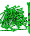 Pile of Neon Plastic Golf Tees Three And One Quarter Inch 40 Pack Ultra Bright Colors For Easy Visibility In Low Light Made In USA