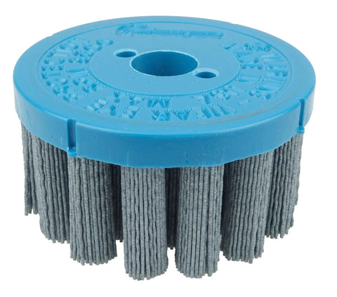 4 Inch Nylox Disc Brush With Crimped Filament For Deburring Edge Rounding And Surface Finishing On CNC Milling And Robotic Centers