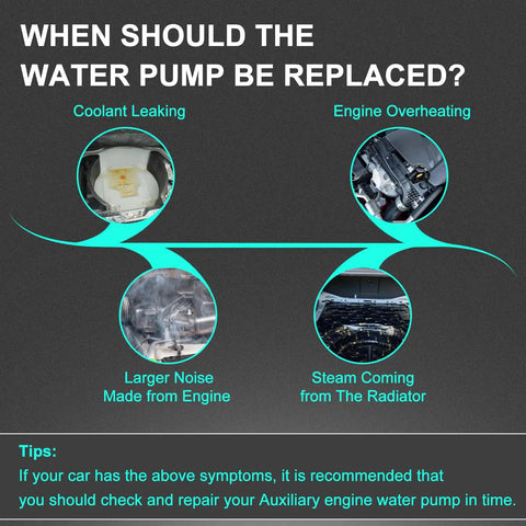 Image illustrating when to replace Auxiliary Electric Water Pump for Engine Cooling System DS7G8C419CB with symptoms.