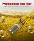 Precision Mesh Hose Filter for Heavy Duty 24V Oil Transfer Pump 2.8 Gpm, filters impurities for cleaner oil delivery.