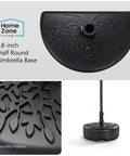 Fillable Patio Umbrella Base Stand 40Lb Half Round With Water Or Sand Fill For Poles Up To 1.9In Diameter 18In Wide HDPE