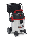 16-Gallon Stainless Steel Wet Dry Shop Vacuum With Cart, Pro Hose, Drain And Blower Port, 6.5 Peak HP Motor, Large Wheels, Red