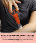 Portable First Aid Snake Bite Venom Extractor Kit Latex Free Compact Outdoor Emergency Tool in use on arm