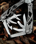 Everyday Carry 15 In 1 EDC Multitool Pliers with hollow skeleton design, showing blade, saw, scissors, and multifunction tools