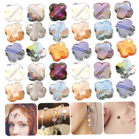 Level Up Your DIY Game With This Dope Bulk Lot Of Drilled Glass Spacer Beads Perfect For Jewelry Making Bracelets Purses And Chandelier Designs Grab These Fresh Bead Kit Today: colorful drilled glass flower beads.