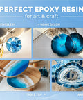 Crystal Clear 64 Oz Epoxy Resin Kit With Hardener For Food Safe DIY Art Woodworking Jewelry Making Coasters Mold Casting