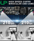 Ace Dual Lens Monochrome USB Camera Module Blitzing Global Shutter 210FPS 3D Stereo Vision Kit showing dual lenses and output.