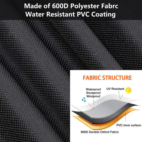 Texture and structure of 600D Oxford fabric showing layers, used for Rugged All Weather Winch Cover For 8500 To 17500 Lbs Electric Winches Tough As Nails Weatherproof 600D Oxford Fabric Indoor Outdoor Protection From Sun Rain Sand And Dust Fits 21.5 By 9.5 By 7.5 Inches.
