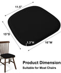 Four Pack Non Slip Dining Chair Cushions Set U Shaped Indoor Seat Pads 15 By 16 Inches Plush Breathable Fabric Black Comfy