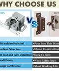 Comparison of Double Ball Roller Cabinet Door Latch and Catch Kit with rusted alternative, highlighting features and benefits.