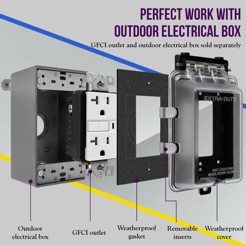 Extra Duty Weatherproof Outdoor Outlet Cover Enclosure For Decorator And GFCI Receptacles 1 Gang 6.1 By 3.4 By 2.8 Inch Clear Cover