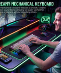 Wireless 98% Mechanical Keyboard With Triple Mode And Media Knob Full Numpad For Gamers And Typists Smooth Buttery Keys setup with RGB lighting.