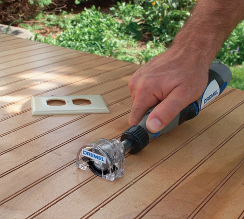 Quick Swap Mini Saw Rotary Tool Accessory For Boss Grade Perpendicular Cuts Up To Quarter Inch used for precise cutting on wood.
