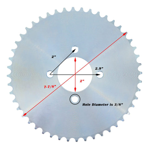 Beefy Heavy Duty 48 Tooth Go Kart Sprocket For 40 41 And 420 Chains, 2 Inch Bore Steel Gear For Racing Karts, ATVs, Mini Bikes And Farm Equipment, Smooth Power Transfer And Long Lasting Performance