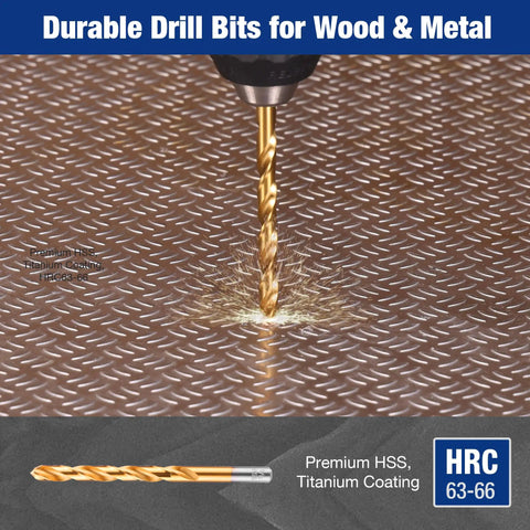 All In One 120 Piece Drill Bit Set With Impact Driver Bits And Screwdriver Bits For Wood Metal Plastic drilling into metal