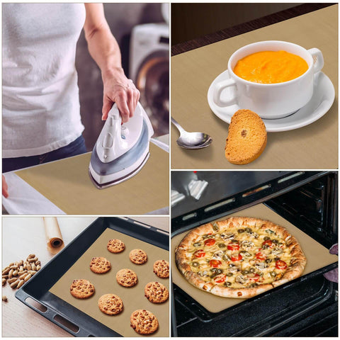 20 Pack Teflon Sheets For Heat Press And Ironing used for baking and ironing tasks, showing versatile use in kitchen and crafts