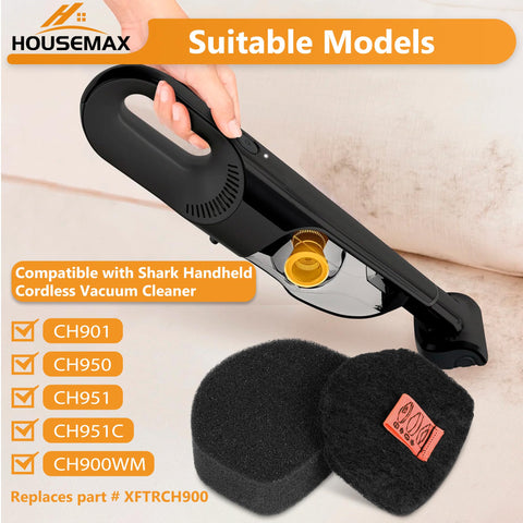 Top Notch Replacement Filter Kit For CH951 CH901 CH950 CH951C CH900WM Cordless Vacuum with foam filters