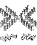 50 Piece Rivet Nuts Set 1/4-20 Stainless Steel Flat Head Threaded Inserts With Knurled Body, Rust Resistant Nutserts