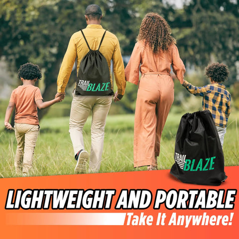 Family carrying bag with Complete Slackline Kit For Backyard Fun 60 Foot Setup With Training Line And Wide Tree Protectors Orange