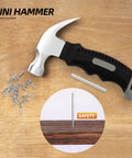 All In One DIY Baseboard Nail Kit With 200 Double Head Skirting Nails, Mini Claw Hammer and tool on wooden surface