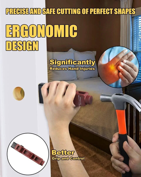 Pro Grade Door Latch Mortise Tool Kit For One Three Eighths And One Three Quarters Inch Wooden Doors, ergonomic handle use