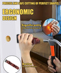 Person using Door Latch Mortise Kit For 1-3/8 And 1-3/4 Inch Doors with hammer, highlighting ergonomic design.