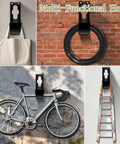 Heavy Duty Wall Mount Hose Holder For Garden Hoses used as multi-functional hook for bike, tire, ladder, and bag