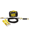 90 Foot Horizontal Lifeline System With Static Kernmantle Rope And Energy Absorber For Industrial Fall Protection Includes Two Six Foot Tie Off Adaptors Tensioner And Portable Black Bag.