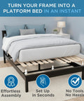 Queen Bunkie Board with Vertical Wood Slats Box Spring Replacement Reinforces Weak Frames Creates Solid Platform Foundation Zero Flex Heavy Duty 60x80 showing easy assembly under mattress.