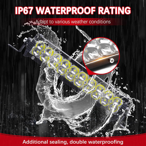 Beefed Up Dirt Bike Light Bar 60W 2500LM Plug N Play Front Headlight Kit with IP67 waterproof rating