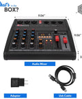 DJ Audio Mixer Pro 3 Channel Controller With 16 Preset Effects USB Interface 3 Mic Line Inputs 48 Volt Phantom Power Built In FX Processor MP3 Player And Headphone Jack PMX462 with adapter and USB cable