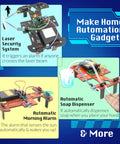 Ten In One STEM Robotics Kit For Kids Aged 8 To 14 with Home Automation Gadgets like Security System and Soap Dispenser