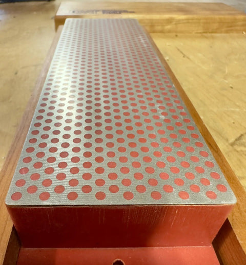 8 Inch Diamond Whetstone Bench Stone with Hardwood Box Fine Grit Sharpener for Knives Durable USA Made large diamond surface