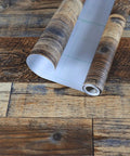 Faux Wood Peel And Stick Wallpaper Self Adhesive Vinyl Decorative Removable Waterproof Brown 17.5 Inch Wide By 511.8 Inch Long DIY Friendly
