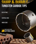 TGFTGF 13-piece concrete hole saw kit with tungsten carbide tips and SDS bits; 30–110mm hole saws.