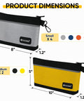 Product dimensions of Heavy Duty Tool Pouches With Zipper Six Pack Waterproof 1680D Oxford Small Tool Bags for organizing gear.